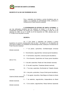 Decreto N. 36, de 09 de fevereiro de 2015