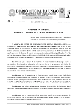 Portaria Conjunta MDS e CNAS nº 1, de 09/02/2015