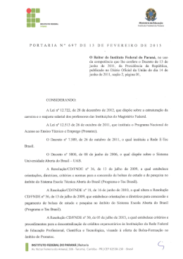 PORTARIA N0 697 DE 13 DE FEVEREIRO DE 2015