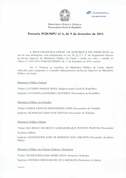 Portaria PGR/MPU n2 6, de 9 de fevereiro de 2015