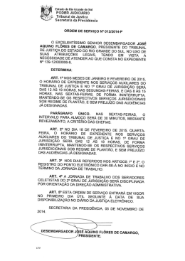 Ordem de Serviço nº 012/2014-P - Tribunal de Justiça do Estado do