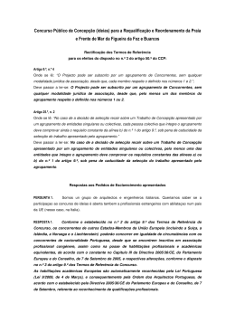 Respostas aos Pedidos de Esclarecimento