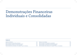 Demonstra&ccedil;&otilde;es Financeiras Individuais e Consolidadas