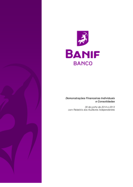Demonstra&ccedil;&otilde;es Financeiras Individuais e Consolidadas
