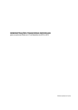 DEMONSTRA&Ccedil;&Otilde;ES FINANCEIRAS INDIVIDUAIS