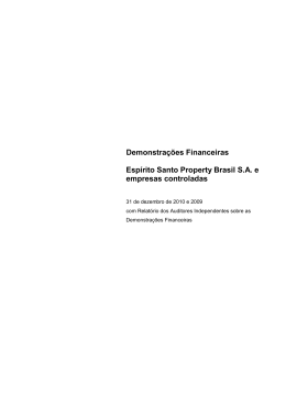 Demonstra&ccedil;&otilde;es Financeiras