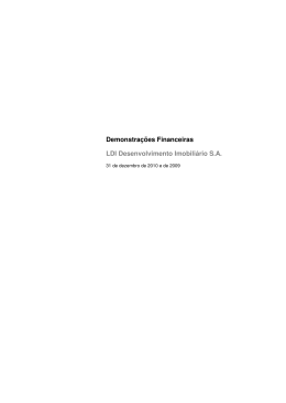 Demonstra&ccedil;&otilde;es Financeiras LDI Desenvolvimento