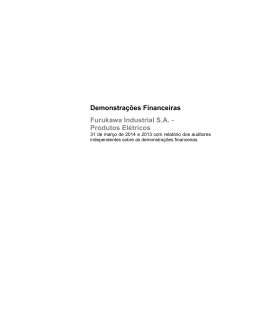 Demonstra&ccedil;&otilde;es Financeiras Furukawa Industrial SA