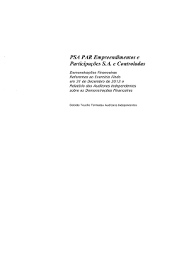 PSA PAR Empreendimentos e Participa&ccedil;&otilde;es SA