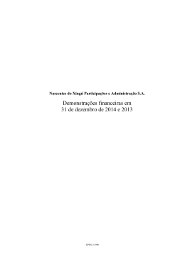 Demonstra&ccedil;&otilde;es financeiras em 31 de dezembro de 2014 e 2013
