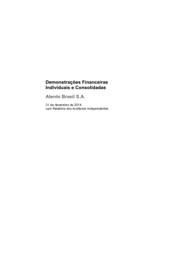 Demonstra&ccedil;&otilde;es Financeiras Individuais e Consolidadas Atento