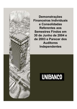Demonstra&ccedil;&otilde;es Financeiras Individuais e Consolidadas