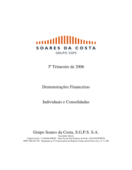 3º Trimestre de 2006 Demonstrações Financeiras Individuais e
