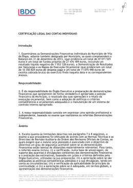 CERTIFICAÇÃO LEGAL DAS CONTAS INDIVIDUAIS Introdução