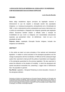 A EDUCAC&Atilde;O ESCOLAR IND&Iacute;GENA NA LEGISLA&Ccedil;&Atilde;O E OS