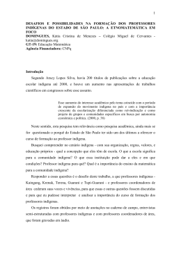 desafios e possibilidades na forma&ccedil;&atilde;o dos professores ind&iacute;genas