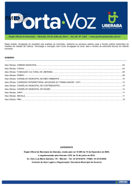 &Oacute;rg&atilde;o Oficial do Munic&iacute;pio de Uberaba, criado pela Lei 5