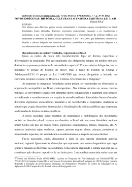 HIST&Oacute;RIA, CULTURAS E O ENSINO A PARTIR