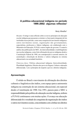 A política educacional indígena no período 1995-2002