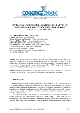 responsabilidade social: a experi&ecirc;ncia da ufba no