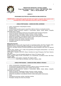 Anexo IV - Programas e Bibliografias