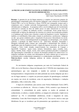 AS PRÁTICAS DE ENSINO NAS ESCOLAS INDÍGENAS