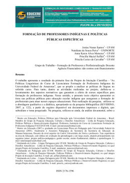 forma&ccedil;&atilde;o de professores ind&iacute;genas e pol&iacute;ticas p&uacute;blicas espec&iacute;ficas