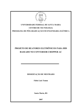 projeto de reatores eletr&ocirc;nicos para hid baseado no conversor