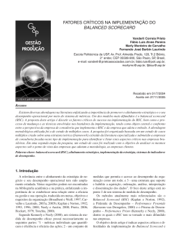 Fatores Cr&iacute;tiCos na implementa&ccedil;&atilde;o do BALANCED