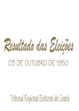 Eleições 1950 - Tribunal Regional Eleitoral do Ceará