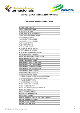 Candidaturas Pr&eacute;-Aprovadas