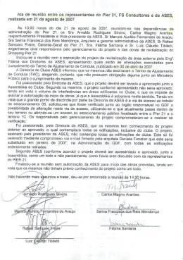 Ata de reunião entre os representantes do Pier 21, FS - ASES-DF