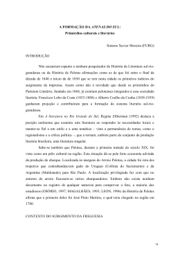 8 #..... A FORMA&Ccedil;&Atilde;O DA ATENAS DO SUL: Prim&oacute;rdios culturais e