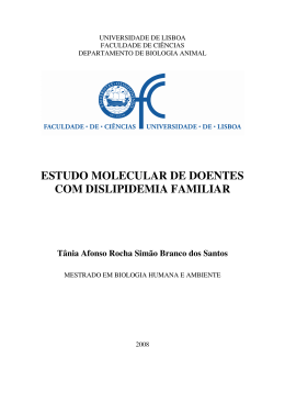 ESTUDO MOLECULAR DE DOENTES COM DISLIPIDEMIA FAMILIAR
