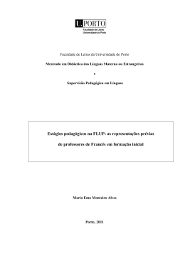 Estágios pedagógicos na FLUP: as representações prévias de