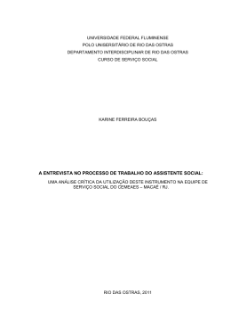 A entrevista no processo de trabalho do assistente social