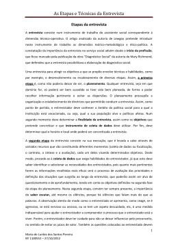 As Etapas e T&eacute;cnicas da Entrevista