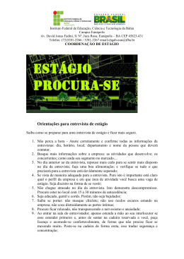 Orientações para entrevista de estágio - Campus Eunápolis