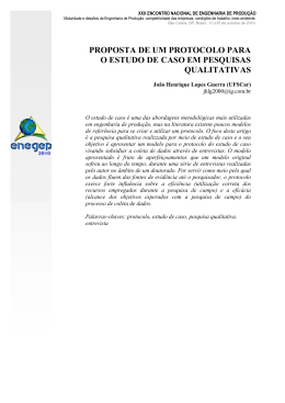 proposta de um protocolo para o estudo de caso em