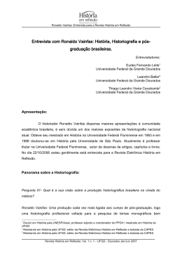 Entrevista com Ronaldo Vainfas - Revista Eletr&ocirc;nica Hist&oacute;ria em