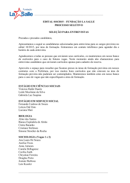 EDITAL 010/2015 – FUNDAÇÃO LA SALLE PROCESSO SELETIVO
