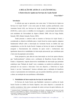 A RELA&Ccedil;&Atilde;O DE AJUDA E A AC&Ccedil;&Atilde;O SOCIAL: A Entrevista