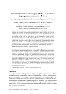 Desvendando as artimanhas argumentativas na constru&ccedil;&atilde;o