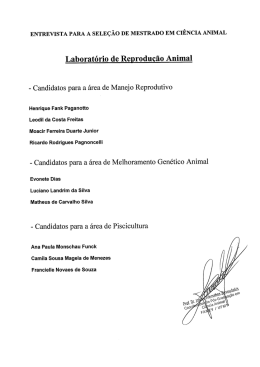 Candidatos para a área de Manejo Reprodutivo