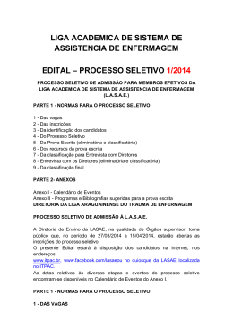 Edital Processo seletivo