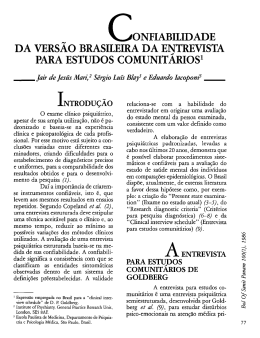 c onfiabilidade da versa0 brasileira da entrevista para estudos