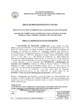edital de processo seletivo n.&ordm; 011/2.012