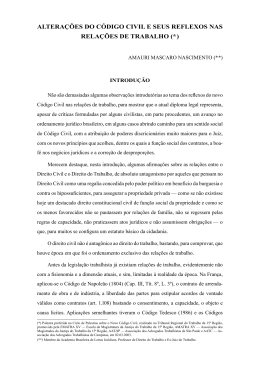 altera&ccedil;&otilde;es do c&oacute;digo civil e seus reflexos nas rela&ccedil;&otilde;es de
