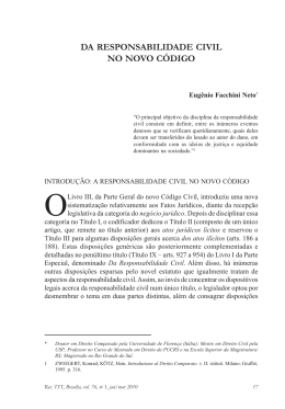 1. Da responsabilidade civil no novo c&oacute;digo
