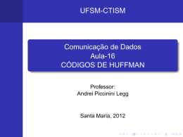 Comunicação de Dados Aula-16 CÓDIGOS DE HUFFMAN